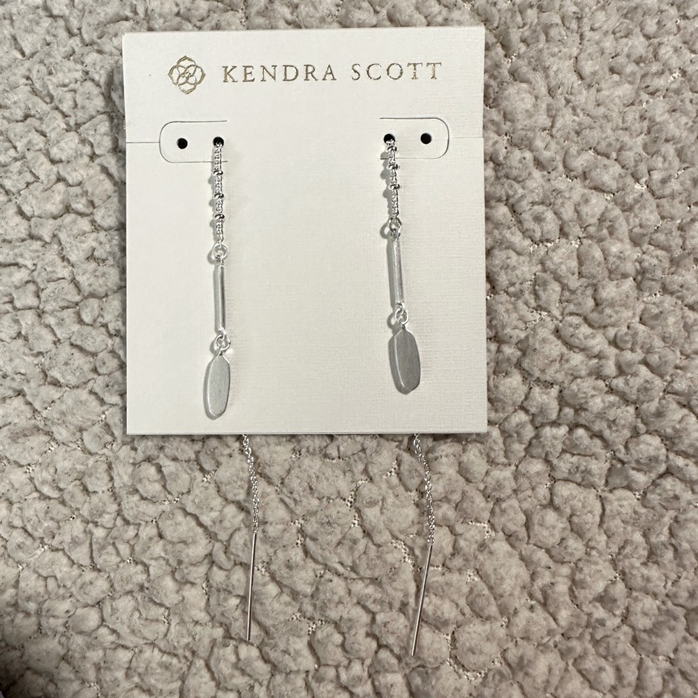 Kendra Scott, Fern Threader Earrings, silver, NWT